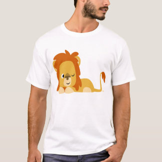 Cute Awake Cartoon Lion T-shirt