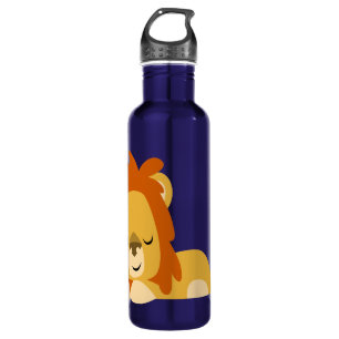 Cute Awake Cartoon Lion Waterfles
