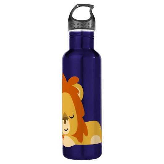 Cute Awake Cartoon Lion Waterfles (Voorkant)