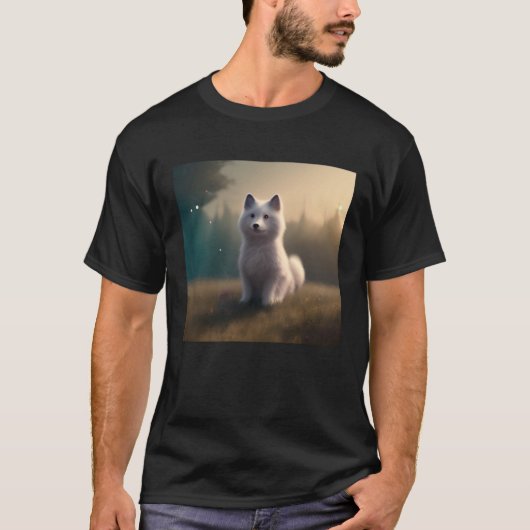 Cute Awesome Fluffy Dog  Samoyed Husky Sheepdog Pu T-shirt (Voorkant)