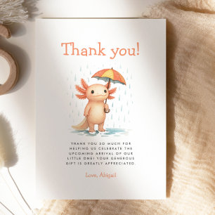 Cute Axolotl Baby Shower Bedankkaart Kaart