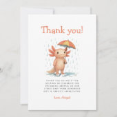 Cute Axolotl Baby Shower Thank You Card Kaart (Voorkant)
