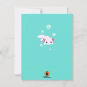 Cute Axolotl Birthday Invitation Kaart (Achterkant)