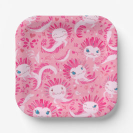 Cute axolotl birthday papieren bordje