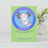 Cute axolotl cartoon kaart (Staand voorkant)