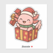 Cute Axolotl Christmas Gift Sticker (Vel)