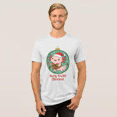 Cute Axolotl Christmas Ornament Unisex T-Shirt (Voorkant volledig)