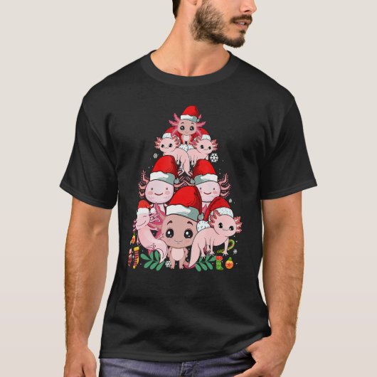 Cute Axolotl Christmas Tree For Axolotl  Xmas Pjs T-shirt (Voorkant)