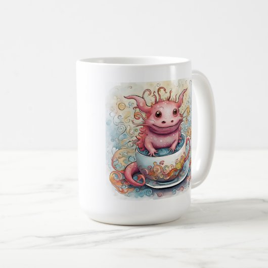Cute Axolotl Coffee Mok (Voorkant rechts)
