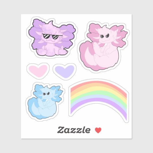 Cute Axolotl Collectie Sticker (Vel)
