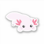 Cute Axolotl Custom-Cut Vinyl Sticker (Voorkant)