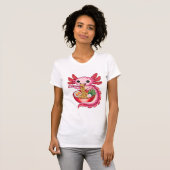 Cute Axolotl Eating Ramen Kawaii Noodle Cartoon T-shirt (Voorkant volledig)