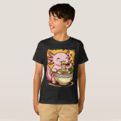 Cute Axolotl Eats Ramen Noodles Axolotls Ramen T-shirt (Voorkant volledig)