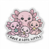 Cute Axolotl Family Lotl Littls Mom Pun Sticker (Voorkant)