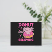 Cute Axolotl Funny Animals in Donut Roze Briefkaart (Staand voorkant)