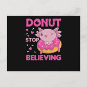 Cute Axolotl Funny Animals in Donut Roze Briefkaart (Voorkant)