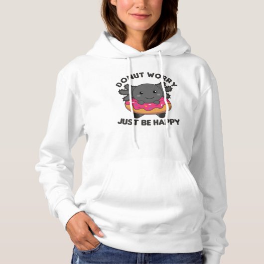 Cute Axolotl Funny Animals in Donut Roze Hoodie (Voorkant)