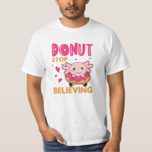 Cute Axolotl Funny Animals in Donut Roze T-shirt