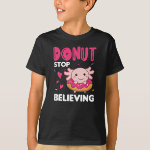 Cute Axolotl Funny Animals in Donut Roze T-shirt