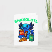 Cute Axolotl Funny Snaxolotl Snacks A Lot Axolotl  Kaart (Voorkant)