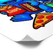 Cute Axolotl Funny Snaxolotl Snacks A Lot Axolotl  Poster (Hoek)