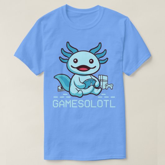 Cute Axolotl Gamesolotl Blue Axolotl Salamander K T-shirt (Design voorkant)