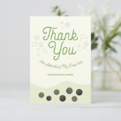 Cute Axolotl Green Boba Thee Par-tea Kinderen Bedankkaart (Staand voorkant)