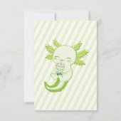 Cute Axolotl Green Boba Thee Par-tea Kinderen Bedankkaart (Achterkant)