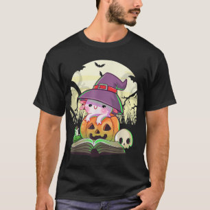 Cute Axolotl Halloween Costume Pumpkin Pastel Goth T-shirt