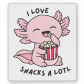 Cute Axolotl Hapjesliefhebber Grappige Puntsticker Sticker (Voorkant)