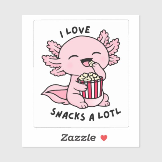 Cute Axolotl Hapjesliefhebber Grappige Puntsticker Sticker (Vel)
