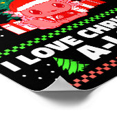 Cute Axolotl I Love Christmas A-lotl Xmas Hat Sant Poster (Hoek)