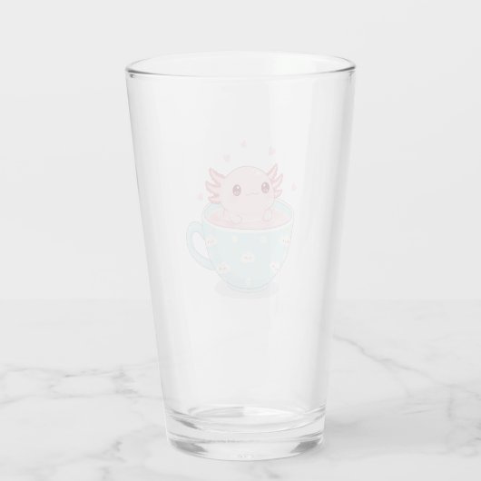 Cute axolotl in a cup glas (Achterkant)