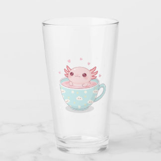 Cute axolotl in a cup glas