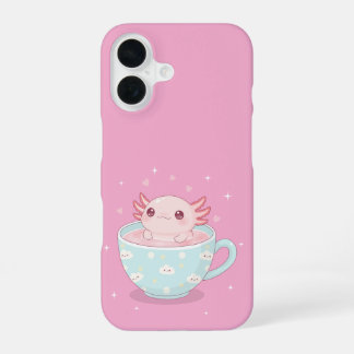Cute axolotl in a cup iPhone 16 hoesje