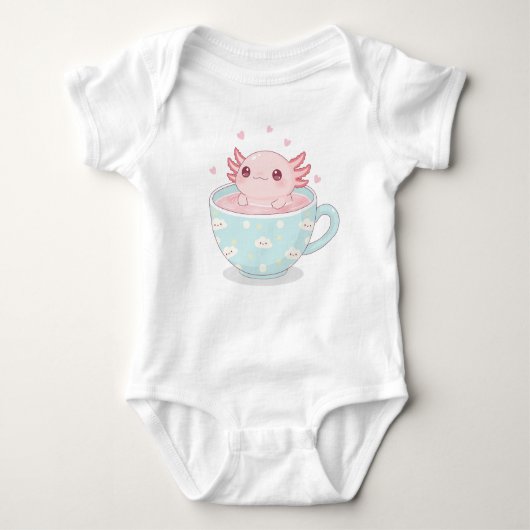 Cute axolotl in a cup romper (Voorkant)