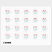 Cute axolotl in a cup ronde sticker (Vel)