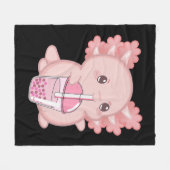 Cute Axolotl Japanse aardbeienmelk Anime Pink K Fleece Deken (Voorkant (Horizontaal))