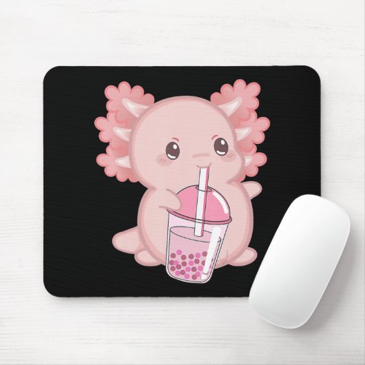 Cute Axolotl Japanse aardbeienmelk Anime Pink K Muismat (Met muis)