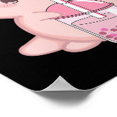 Cute Axolotl Japanse aardbeienmelk Anime Pink K Poster (Hoek)