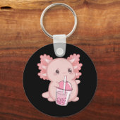 Cute Axolotl Japanse aardbeienmelk Anime Pink K Sleutelhanger (Voorkant)