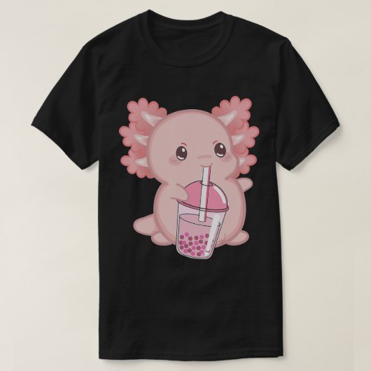 Cute Axolotl Japanse aardbeienmelk Anime Pink K T-shirt (Design voorkant)
