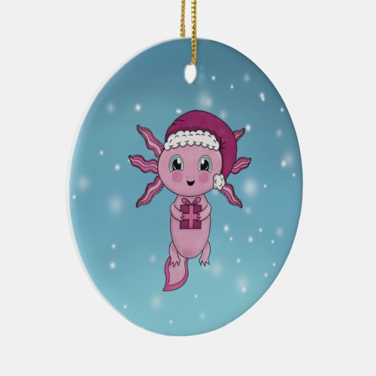 Cute Axolotl Kerstmis Keramisch Ornament (Rechts)