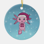 Cute Axolotl Kerstmis Keramisch Ornament (Voorkant)