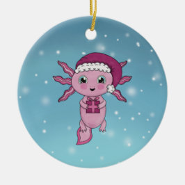 Cute Axolotl Kerstmis Keramisch Ornament