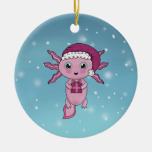 Cute Axolotl Kerstmis Keramisch Ornament