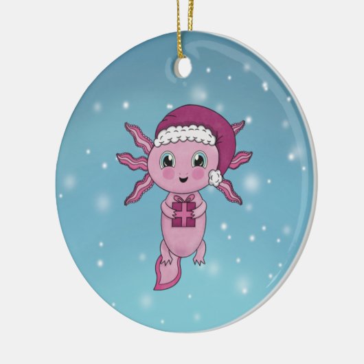 Cute Axolotl Kerstmis Keramisch Ornament (Links)