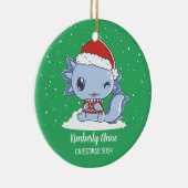 Cute Axolotl Kerstmis Snowy Winter Holiday Keramisch Ornament (Rechts)