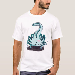 Cute Axolotl Kinder Blue Salamander Plush Herpetol T-shirt