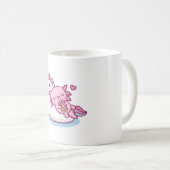 Cute Axolotl-koeling op Unicorn Pool Float Drinki Koffiemok (Voorkant rechts)